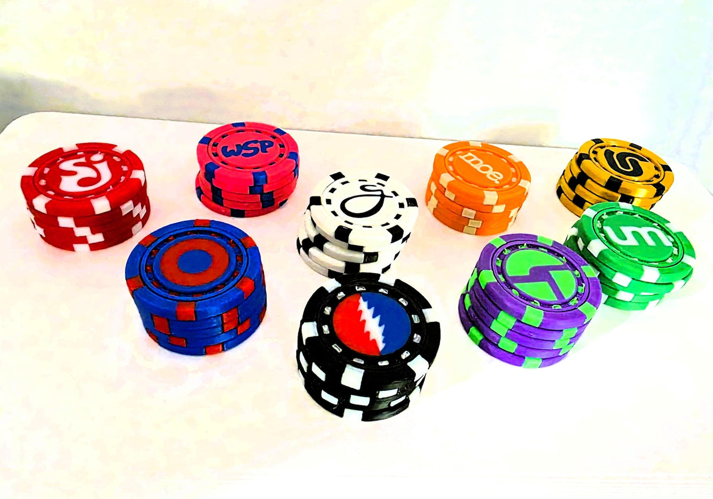 Jam Band Poker Chips That Spin